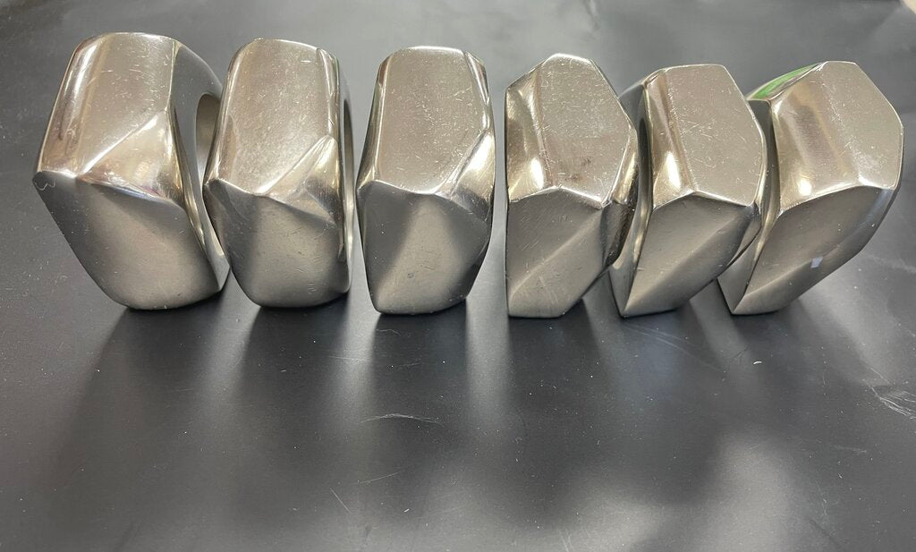 METAL GEOMETRIC NAPKIN RING SET OF 6