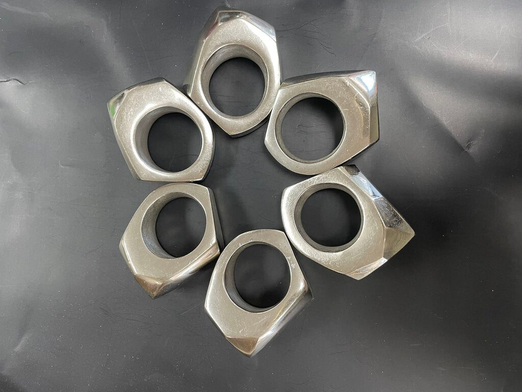 METAL GEOMETRIC NAPKIN RING SET OF 6