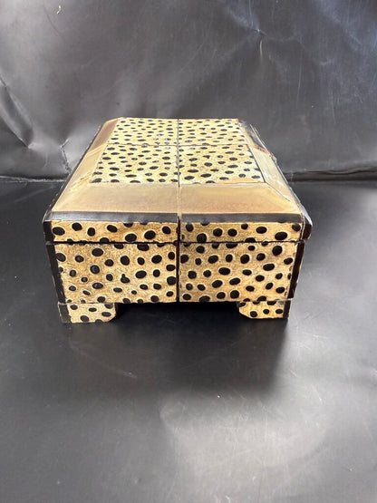 WOODEN DOTTED BONE BOX