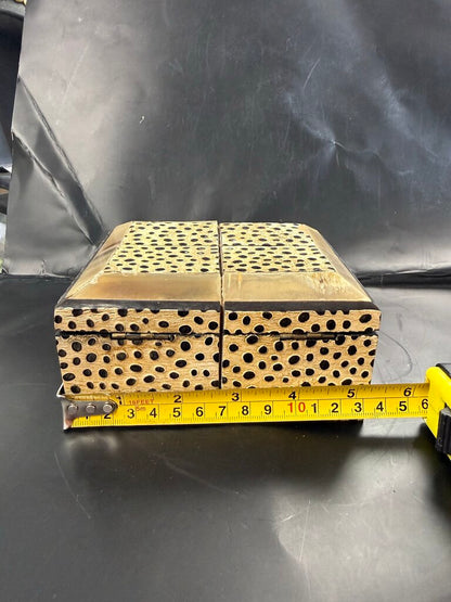 WOODEN DOTTED BONE BOX