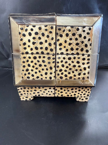 WOODEN DOTTED BONE BOX