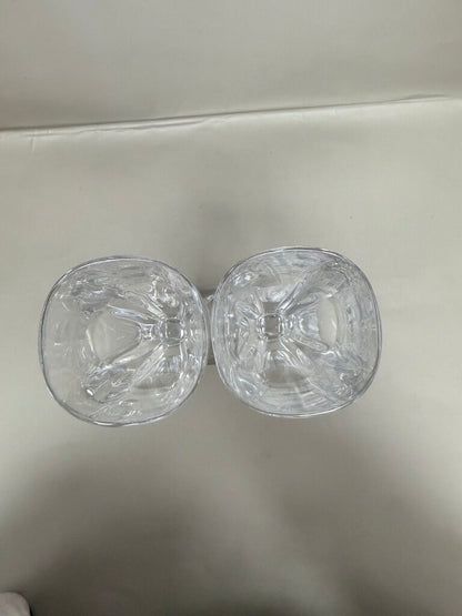 HEAVYWEIGHT SQUARE BASE CHAMPAGNE FLUTES SET OF 2 7"