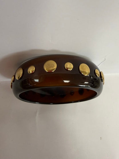 DOLCE AND GABBANA RARE RESIN BANGLE W/ GOLD STUDS
