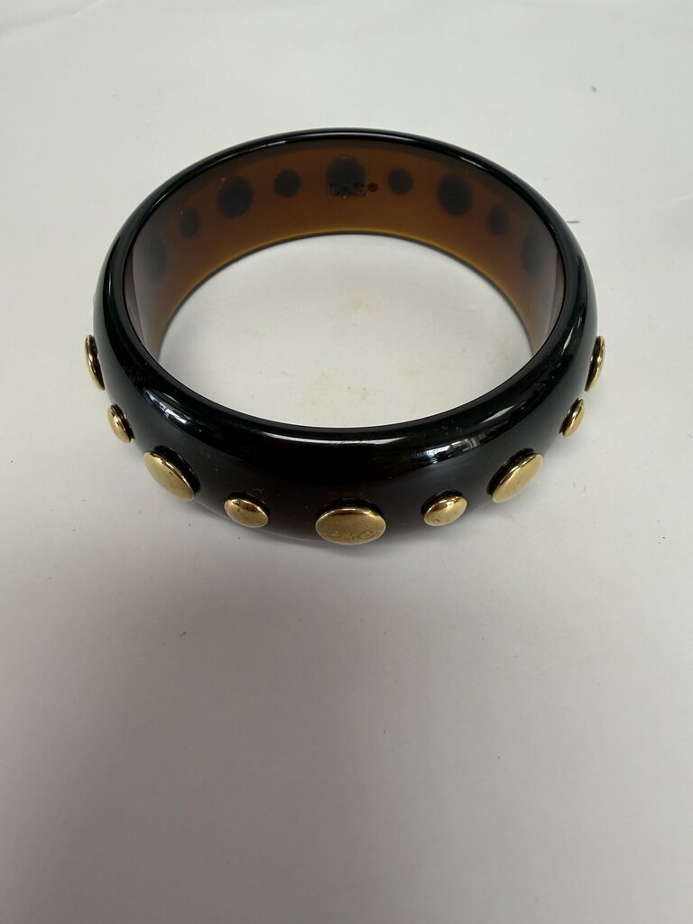 DOLCE AND GABBANA RARE RESIN BANGLE W/ GOLD STUDS