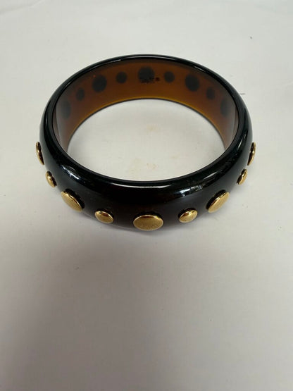 DOLCE AND GABBANA RARE RESIN BANGLE W/ GOLD STUDS