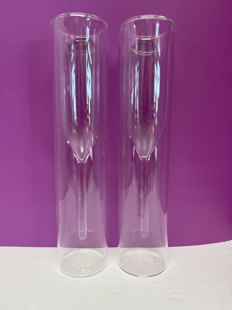 DOUBLE WALLED CHAMPAGNE FLUTES SET OF 2