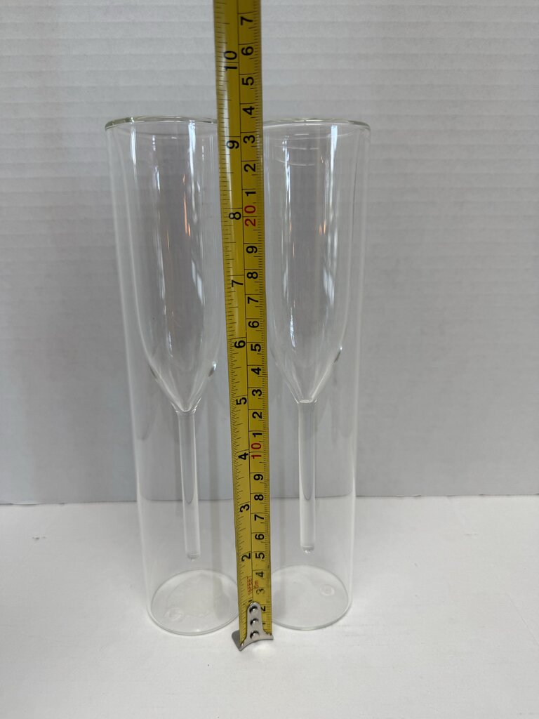 DOUBLE WALLED CHAMPAGNE FLUTES SET OF 2