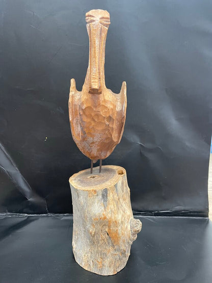 CARVED WOODEN PELICAN