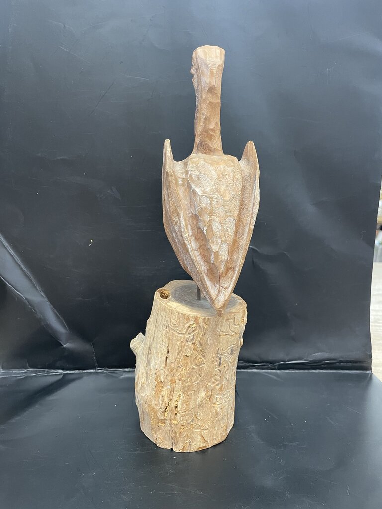 CARVED WOODEN PELICAN