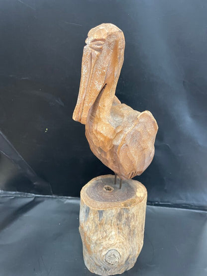 CARVED WOODEN PELICAN