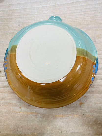 CERAMIC CHICKEN ROASTER SIGNED 13" ROUND