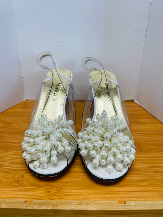 MARILYNS FRENCH PEARL HEEL SIZE 8