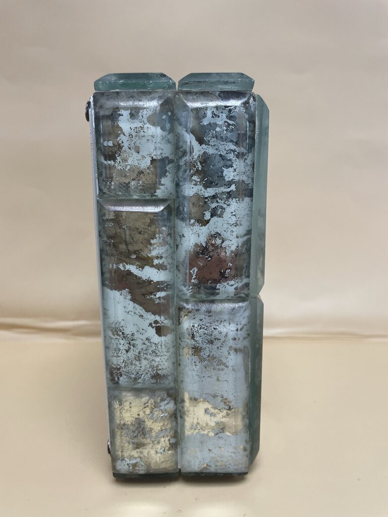 NEIMAN MARCUS GLASS TABLE CLOCK 6'' 6''