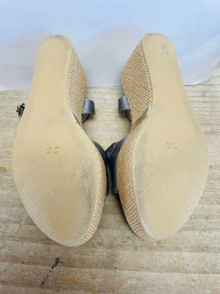 CLORINDA ANTINORI SANDRA NAPPA WEDGE SANDALS SIZE 36
