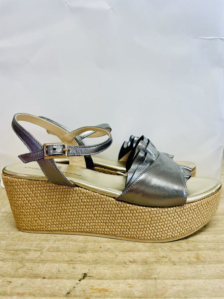 CLORINDA ANTINORI SANDRA NAPPA WEDGE SANDALS SIZE 36