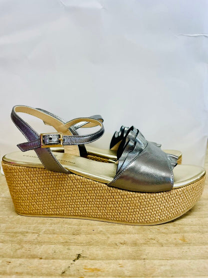 CLORINDA ANTINORI SANDRA NAPPA WEDGE SANDALS SIZE 36