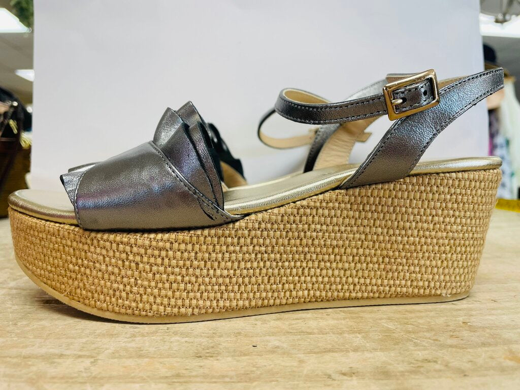 CLORINDA ANTINORI SANDRA NAPPA WEDGE SANDALS SIZE 36