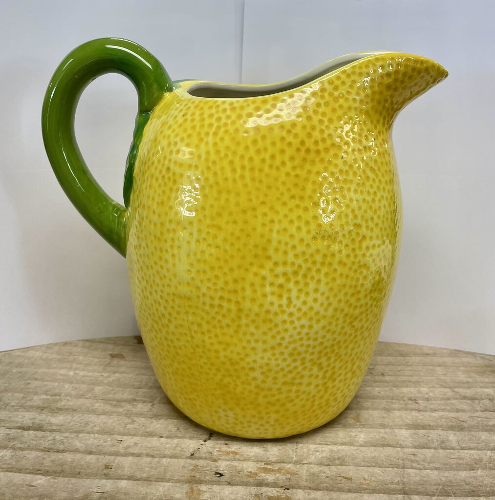 ARLINGTON DESIGNS LEMON SHAPED CERAMIC PITCHER