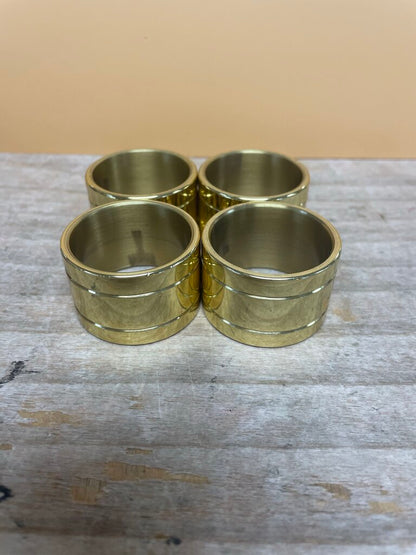 BALDWIN BRASS GOLD POLISHED NAPKIN RINGS SET OF 4