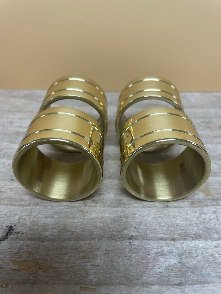 BALDWIN BRASS GOLD POLISHED NAPKIN RINGS SET OF 4