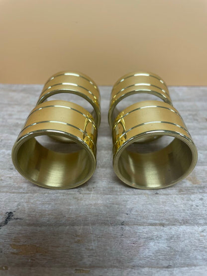 BALDWIN BRASS GOLD POLISHED NAPKIN RINGS SET OF 4