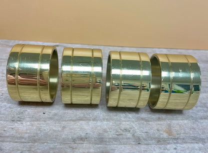 BALDWIN BRASS GOLD POLISHED NAPKIN RINGS SET OF 4