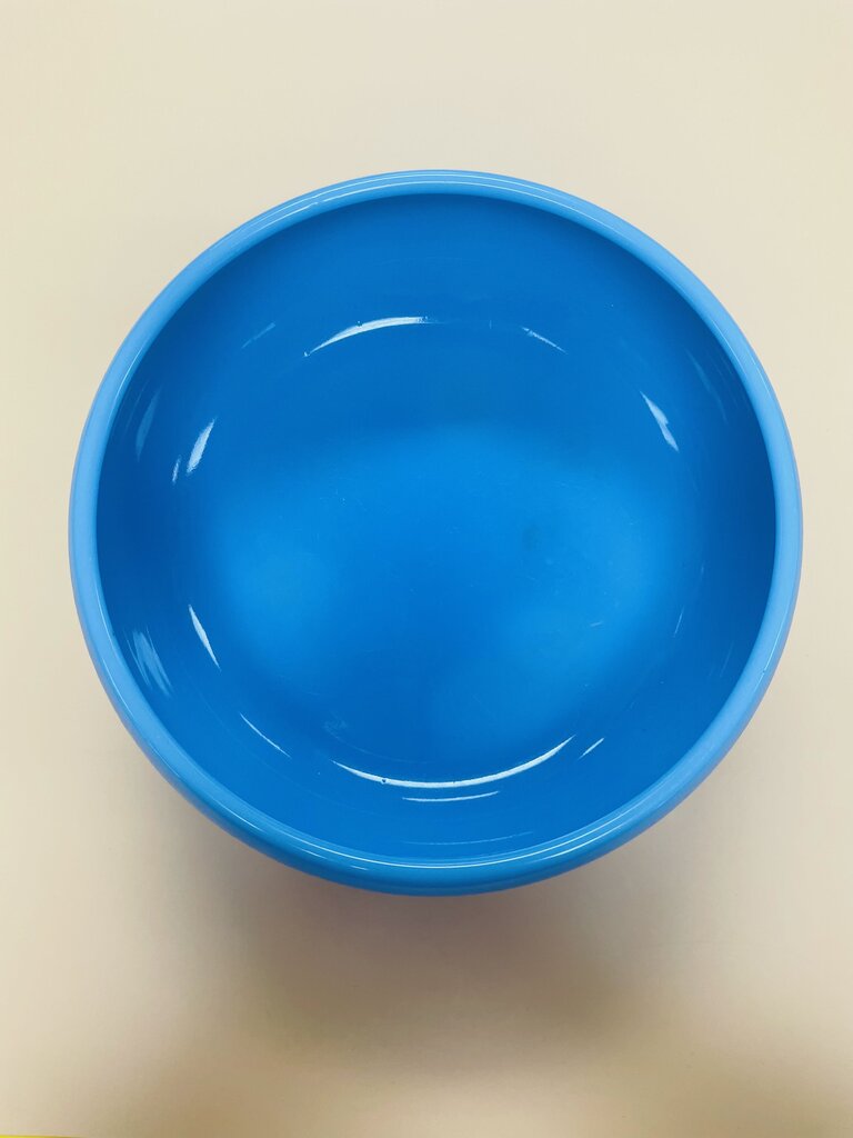 CHINESE BLUE GLASS BRUSH BOWL 7"