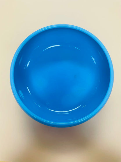 CHINESE BLUE GLASS BRUSH BOWL 7"