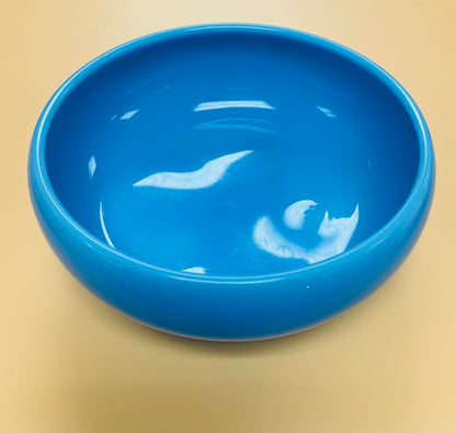 CHINESE BLUE GLASS BRUSH BOWL 7"