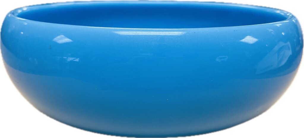 CHINESE BLUE GLASS BRUSH BOWL 7"