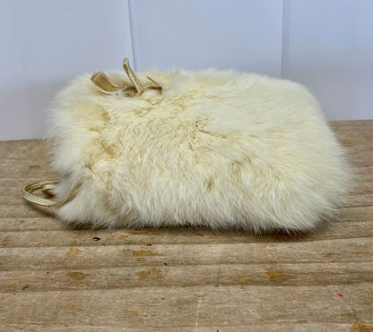 VINTAGE 1940-1950s WHITE FOX FUR MUFF ''KIDS''