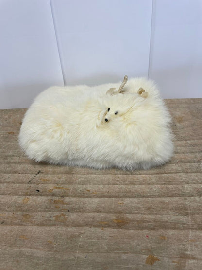VINTAGE 1940-1950s WHITE FOX FUR MUFF ''KIDS''