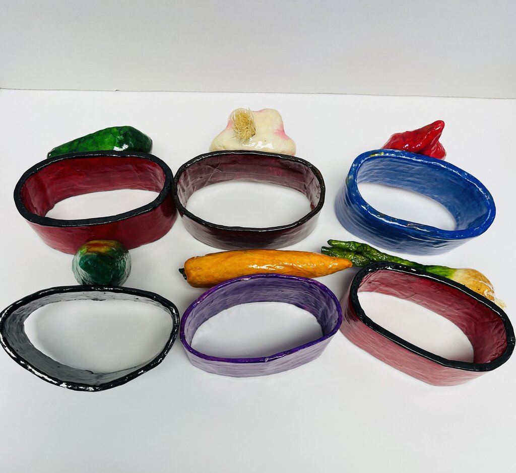 SET OF 6 VEGGIE NAPKIN RINGS