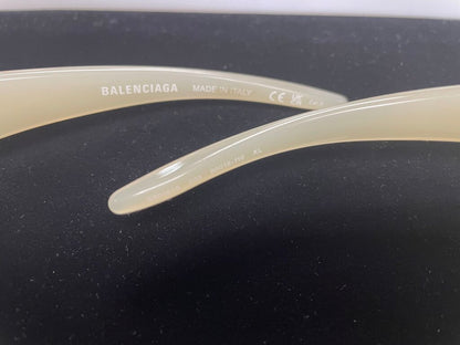 BALENCIAGA SKIN WRAP CAT MASK LIGHT YELLOW BROWN SUNGLASSES BB0252S003