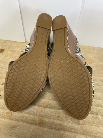 NEW COLE HAAN SNAKE WEDGE LEATHER SANDALS