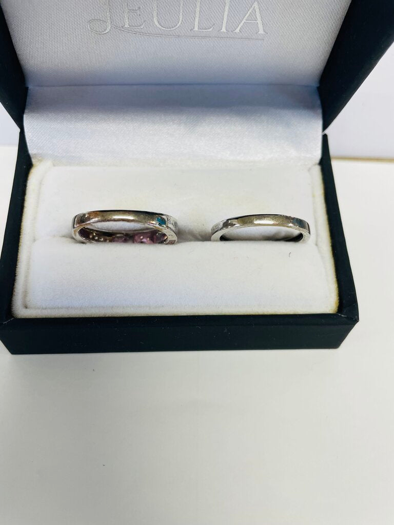 925 PINK STONE RING SET SIZE 8
