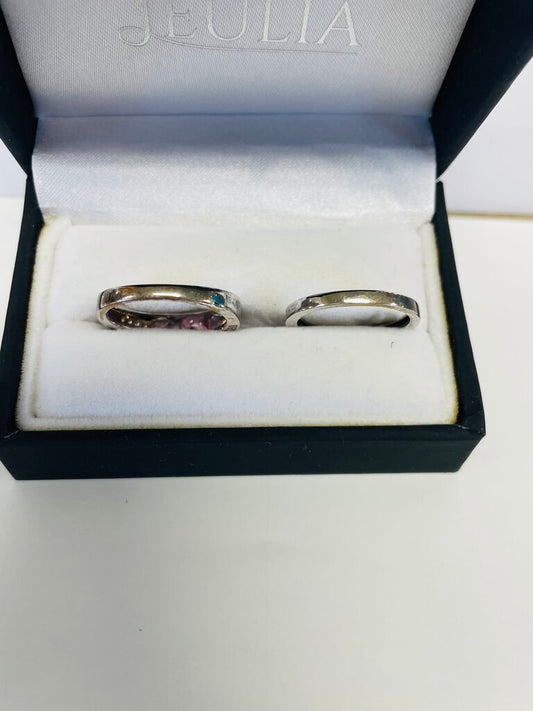 925 PINK STONE RING SET SIZE 8