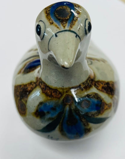 JORGE WILMONT SIGNED FLORAL PIGEON TERRACOTTA 9"