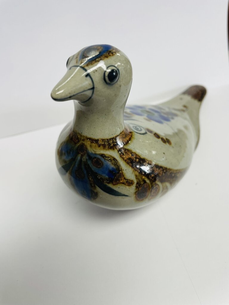 JORGE WILMONT SIGNED FLORAL PIGEON TERRACOTTA 9"