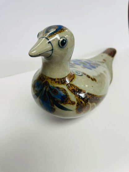 JORGE WILMONT SIGNED FLORAL PIGEON TERRACOTTA 9"