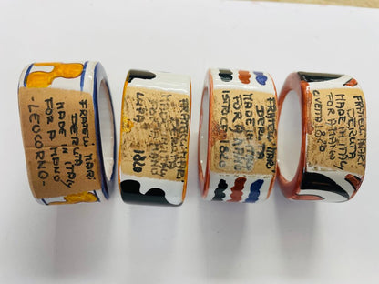 CERAMIC MADE IN ITALY NAPKIN RINGS SET OF 4