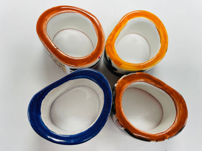 CERAMIC MADE IN ITALY NAPKIN RINGS SET OF 4