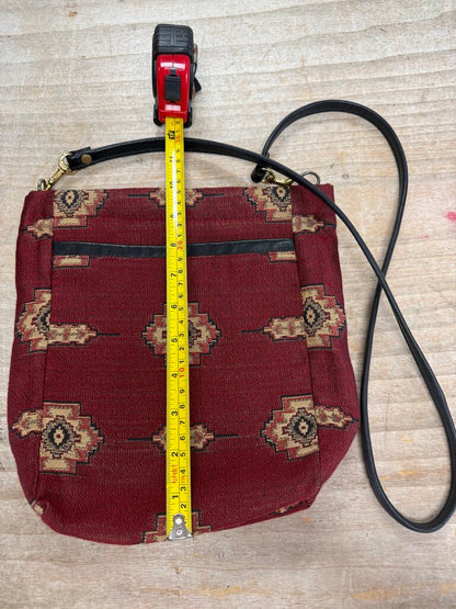 BOHO KILIM STYLE PURSE WITH LEATHER TRIM AND STRAP