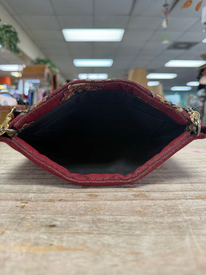 BOHO KILIM STYLE PURSE WITH LEATHER TRIM AND STRAP