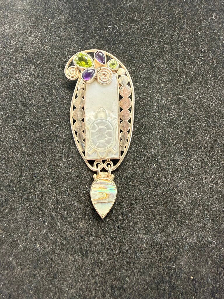 SAJEN 925 TURTLE PENDANT/BROOCH