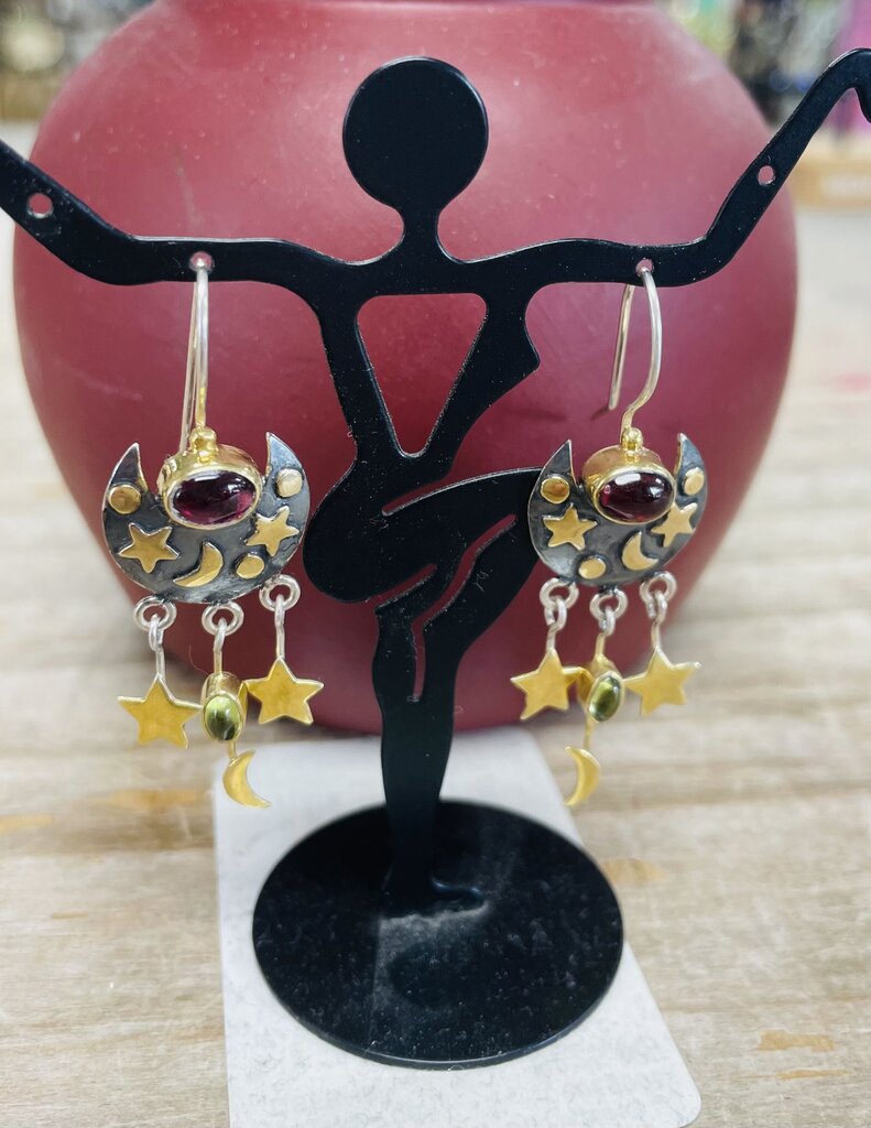 MOON & STARS 925 DANGLE EARRINGS