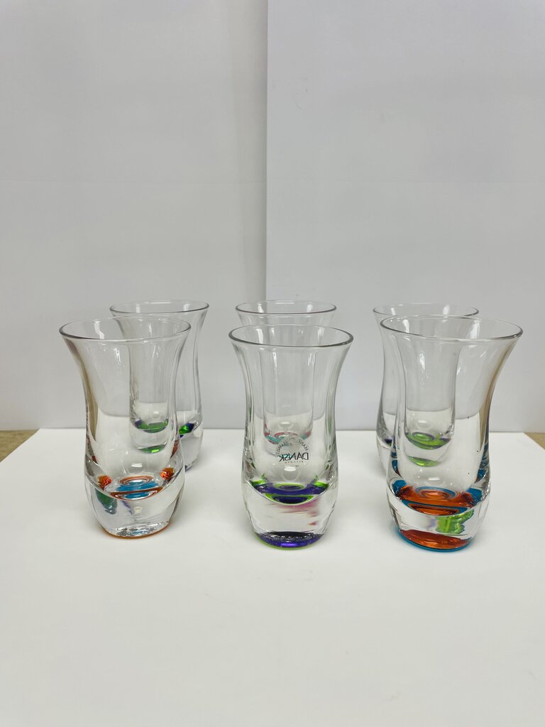 DANSK SPECTRA SHOT GLASS SET OF 6 MULTICOLOR