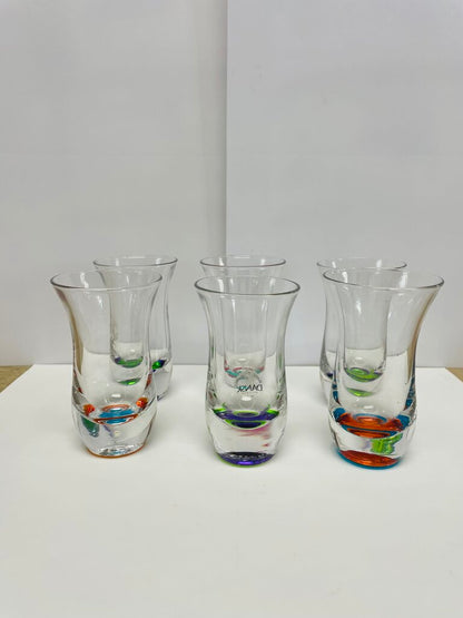 DANSK SPECTRA SHOT GLASS SET OF 6 MULTICOLOR