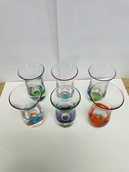 DANSK SPECTRA SHOT GLASS SET OF 6 MULTICOLOR