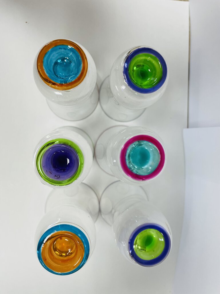 DANSK SPECTRA SHOT GLASS SET OF 6 MULTICOLOR